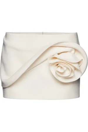 MAGDA BUTRYM Nederdel, Dame, Hvid, S, Polyester, Floral 3D Mini Nederdel