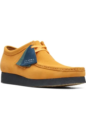 Clarks Sko, Herre, Gul, 41 EU, Læder, Wallabee Snøresko