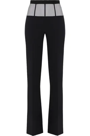 Elisabetta Franchi Bukser, Dame, Sort, XL, Polyester, Flared Bukser i Sort Krepe