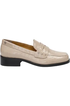 Fabienne Chapot Sko, Dame, , 37 EU, Læder, Croco Teksturerede Loafers med Nitter