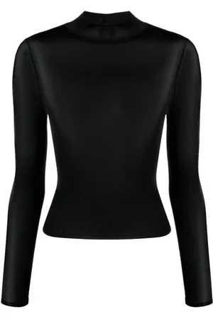 Courrèges Bluser & Skjorter, Dame, Sort, S, Polyester, Mockneck 2nd Skin Top
