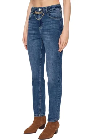 Liu Jo Jeans, Dame, Blå, W24, Bomuld, Denim Cowboy Bomulds Straight Elastic Jeans