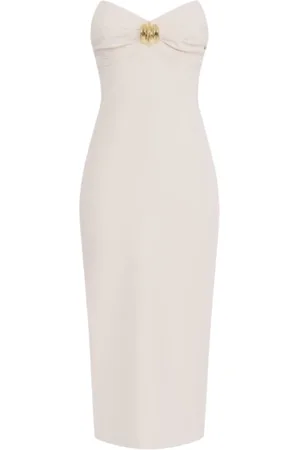 Elisabetta Franchi Kjole, Dame, , L, Fluid Crepe Kjole med Figursyet Silhuet