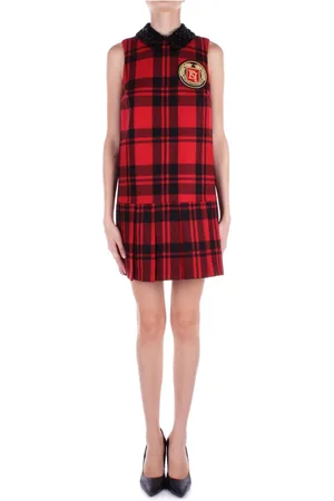 Elisabetta Franchi Kjole, Dame, Rød, S, Uld, Bordeaux Kjole med Pailletkrave