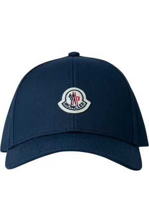 Moncler Tilbehør, Herre, Blå, ONE SIZE, Bomuld, Bomuld Twill Logo Baseball Kasket