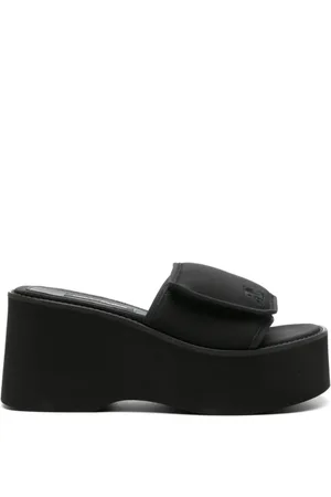 Courrèges Sko, Dame, Sort, 39 EU, Nylon, Scuba Wave Slip-On Sandaler