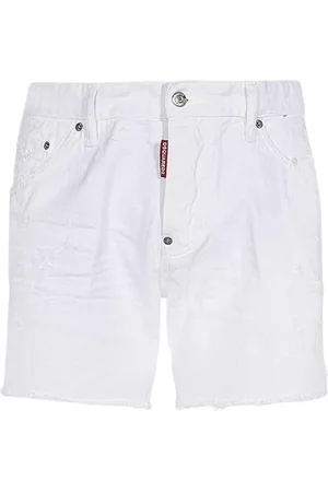 Dsquared2 Shorts, Herre, Hvid, XS, Denim, Denim Shorts med Bladprint
