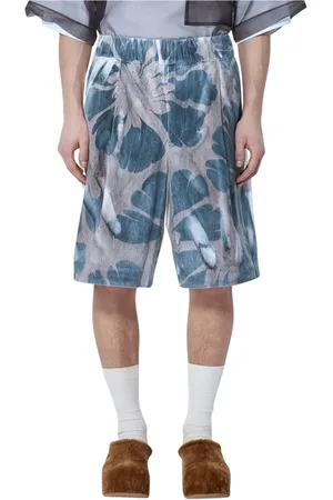 DRIES VAN NOTEN Shorts, Herre, Flerfarvet, L, Bomuld, Printede bomuldsshorts i poplin