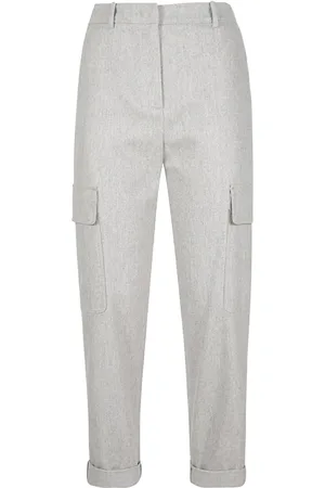 ELEVENTY Bukser, Dame, Grå, L, Cashmere, Cashmere Combat Bukser
