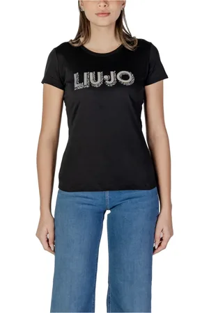 Liu Jo Top, Dame, Sort, XS, Bomuld, Sort T-shirt med blomsterprint