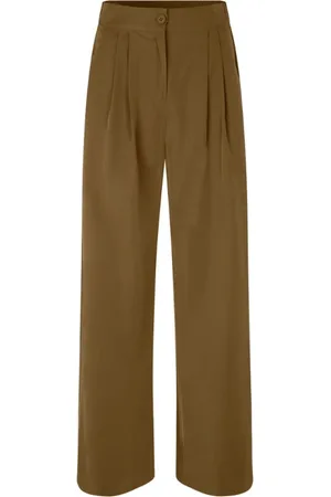 Modstrom Bukser, Dame, Brun, XS, Polyester, Wide Leg Pants Fanya