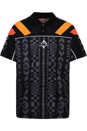 MARCELO BURLON Top, Herre, Sort, S, Uld, Geometrisk Print Polo Shirt