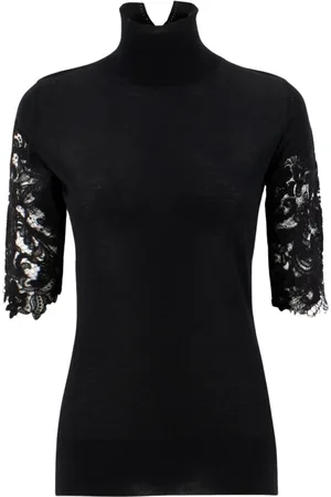 ERMANNO SCERVINO Strik, Dame, Sort, S, Cashmere, Sort Cashmere Blondehals