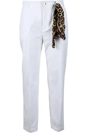 Guess Bukser, Dame, Hvid, XS, Bomuld, Bomuld Chino Bukser med Lynlås Lukning