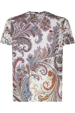 Etro Top, Herre, Flerfarvet, XL, Bomuld, Mønstret bomulds T-shirt