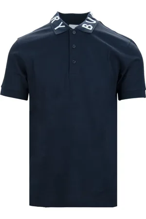 Burberry Top, Herre, Blå, XL, Bomuld, Hvid Basic Polo Shirt med Logo