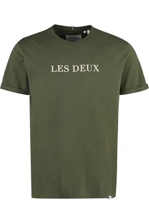 Les Deux Top, Herre, Grøn, S, Bomuld, Ribstrikket T-shirt
