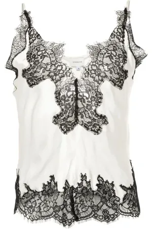Herskind Top, Dame, Flerfarvet, S, Satin, Blonde-Lace V-udskæring Ærmeløs Top