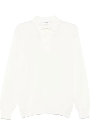 LARDINI Top, Herre, Hvid, L, Uld, Uld Polo Shirt