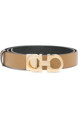 Salvatore Ferragamo Tilbehør, Dame, Brun, 80 CM, Uld, Stilfuldt Gancini Bælte