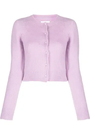 Maison Margiela Strik, Dame, Lilla, M, Lilla Angora Blend Sweater