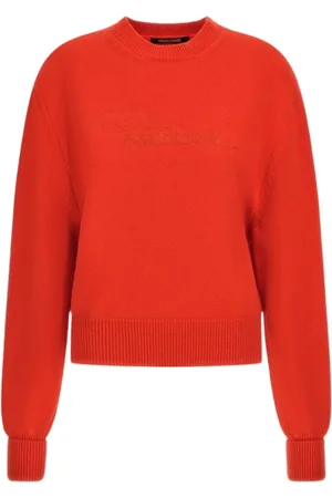 Roberto Cavalli Strik, Dame, Rød, M, Uld, Rød Strik Trøje