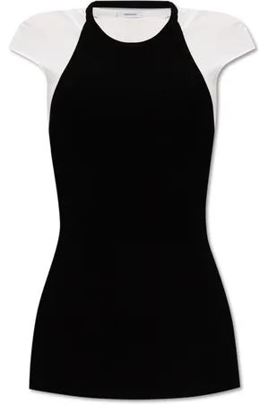 Salvatore Ferragamo Top, Dame, Sort, M, Uld, Todelt lagdelt top
