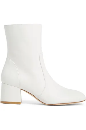 Stuart Weitzman Sko, Dame, Hvid, 36 EU, Flareblock 60 Zip Bootie