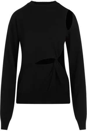 Sportmax Strik, Dame, Sort, S, Uld, Holiday Cutout Sort Virgin Uld Pullover
