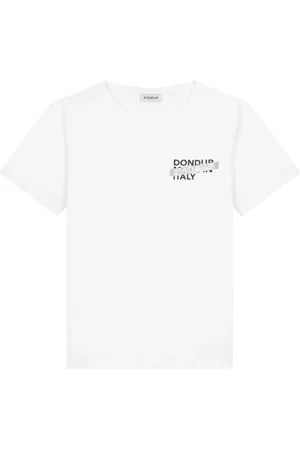 Dondup Top, Herre, Hvid, 2XL, Bomuld, Hvid Logo Print Bomuld T-shirt