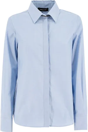 Fabiana Filippi Bluser & Skjorter, Dame, Blå, M, Bomuld, Cotton Oxford Bluse