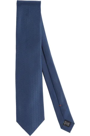 Ermenegildo Zegna Tilbehør, Herre, Blå, ONE SIZE, Silkebånd med logo-mønster