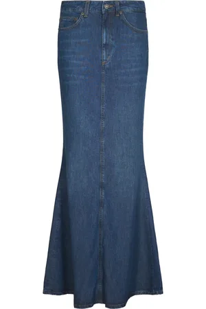 Dondup Nederdel, Dame, Blå, W28, Denim, Flared Denim Nederdel