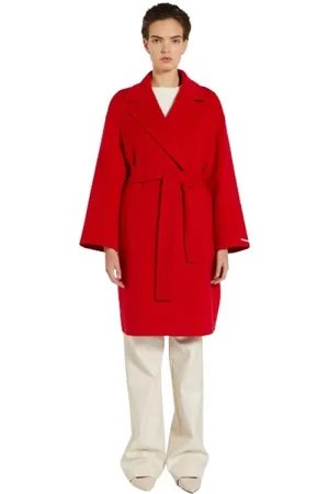 MARELLA Frakke, Dame, Rød, M, Uld, Belted Coat