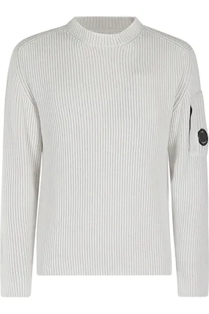 C.P. Company Strik, Herre, Hvid, XL, Ribstrikket sweater