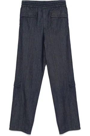DRIES VAN NOTEN Bukser, Herre, Blå, L, Bomuld, Indigo Blå Straight Bukser