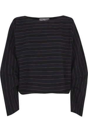 Cortana Bluser & Skjorter, Dame, Flerfarvet, 2XL, Uld, Stribet top i hør og jomfruuld