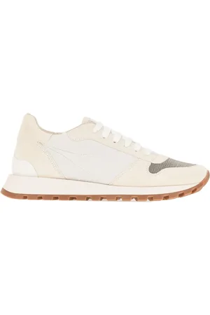 Brunello Cucinelli Sko, Dame, Hvid, 38 EU, Læder, Casual Sneakers