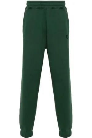 Maison Kitsuné Bukser, Herre, Grøn, XL, Bomuld, Fox Head Patch Joggingbukser