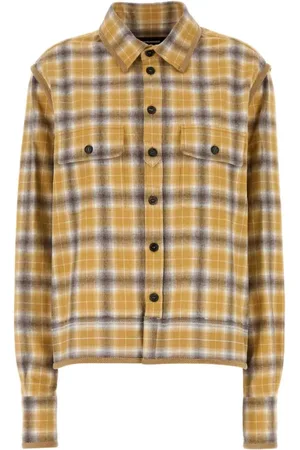 Dsquared2 Bluser & Skjorter, Dame, Gul, XS, Bomuld, Broderet flannelskjorte