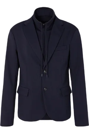 Emporio Armani Jakke, Herre, Blå, L, Uld, Navyblå uldblandingsjakke