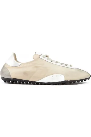Maison Margiela Sko, Herre, Gul, 40 EU, Bomuld, Sprinter Sneakers med Antik Finish