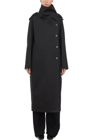 Courrèges Frakke, Dame, Sort, M, Bomuld, Lang Bomulds Trenchcoat