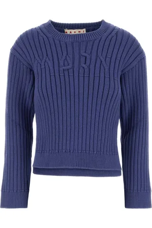 Marni Strik, Dame, Blå, 2XS, Bomuld, Cerulean Sweater