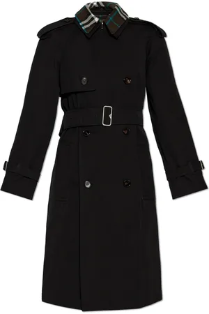 Burberry Frakke, Dame, Sort, S, Bomuld, Cotton Trenchcoat