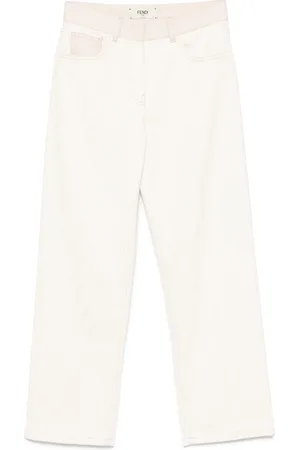 Fendi Bukser, Dame, Hvid, 2XS, Denim, Lange Jeans Denim Hvid