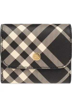 Burberry Tilbehør, Dame, Sort, ONE SIZE, Læder, Wallet med ternet mønster