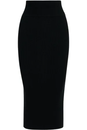 Essentiel Antwerp Nederdel, Dame, Sort, S, Ribbet Midi-nederdel