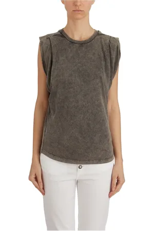 Dondup Top, Dame, Grå, M, Bomuld, Bomulds T-shirt