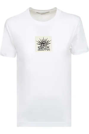 Stella McCartney Top, Dame, Hvid, M, Bomuld, Logo-print Bomulds T-shirt